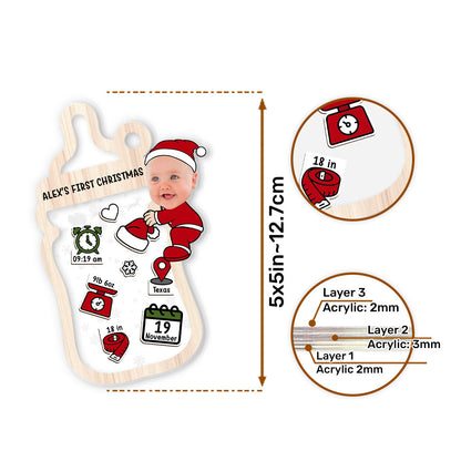 Cute Baby's First Christmas - Personalized 3 Layered Christmas Shaker Ornament FCCSOLETN2174TA