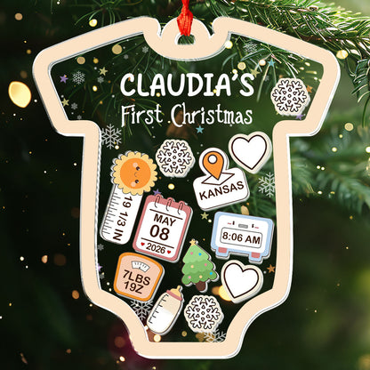 Baby 1st Christmas - Personalized 3 Layered Christmas Shaker Ornament FCCSOLEHA2160L