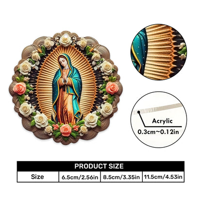 The Virgin Mary Retro Style - 1-Side Car Acrylic Hanging Ornament