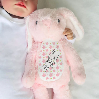 My Dearest Holding My Hand - Personalized Stuffed Bunny