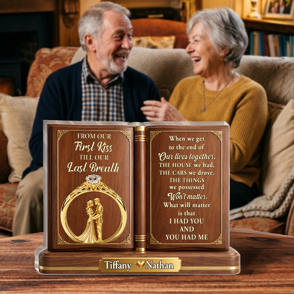 From Our First Kiss Till Our Last Breath - Personalized Custom Shaped Acrylic Plaque