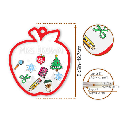 Teacher 2024 Christmas - Personalized 3 Layered Christmas Shaker Ornament FCCSOLEHA2481M