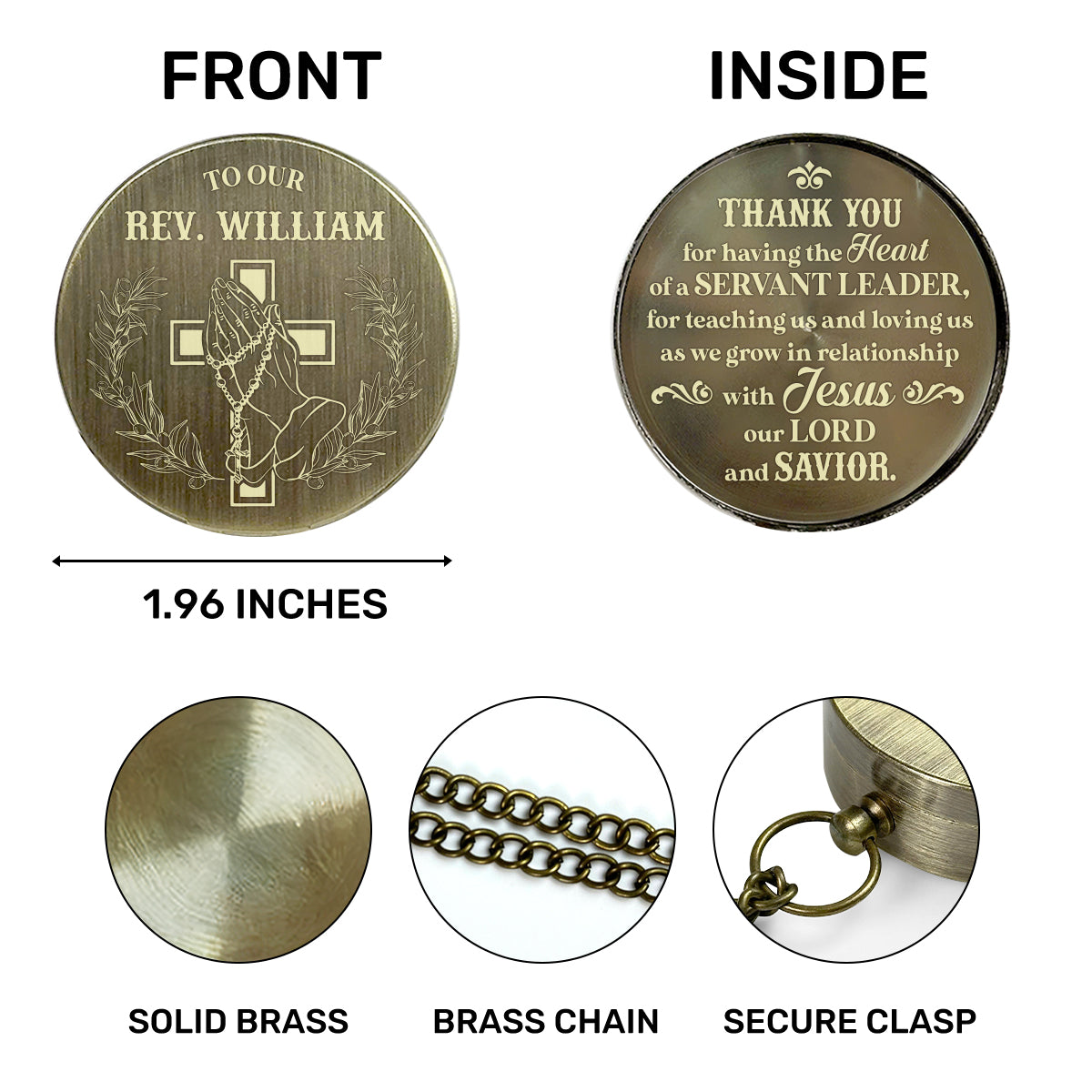 With Gratitude To Our Shepherd - Personalized Compass