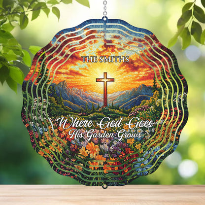 Where God Goes His Garden Grows - Personalized Wind Spinners FCWISPLEPA1769TA