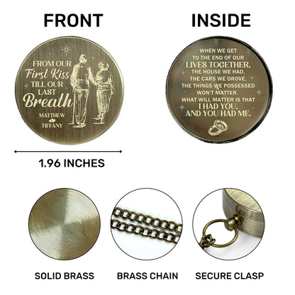 From Our First Kiss Till Our Last Breath - Personalized Compass