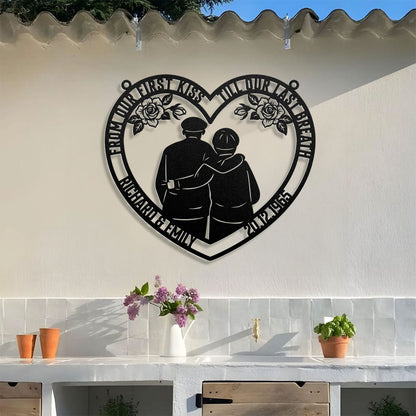 From Our First Kiss Till Our Last Breath - Personalized Metal Wall Art Sign