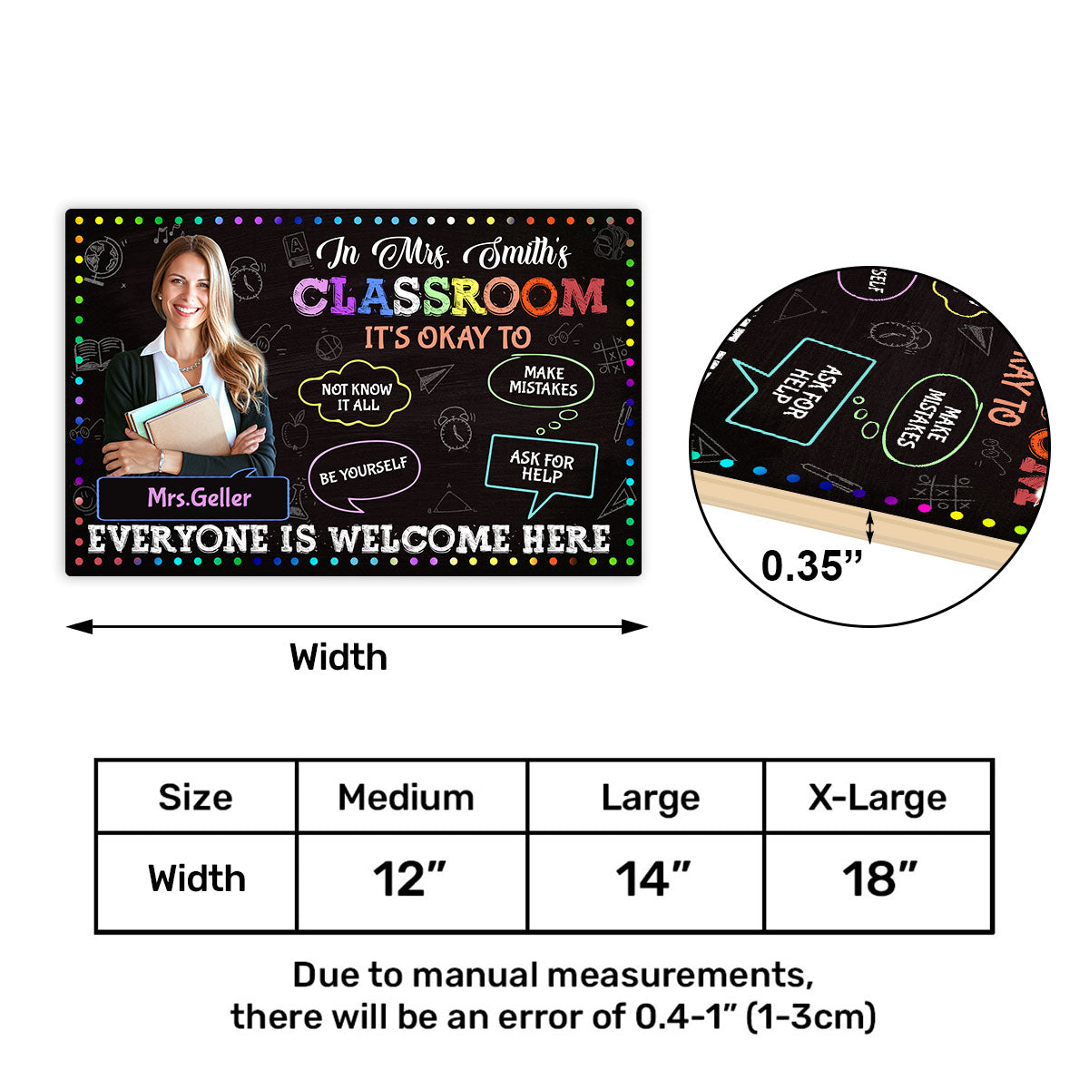Everyone Is Welcome Here - Personalized Wooden Sign