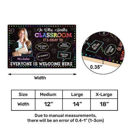 Everyone Is Welcome Here - Personalized Wooden Sign