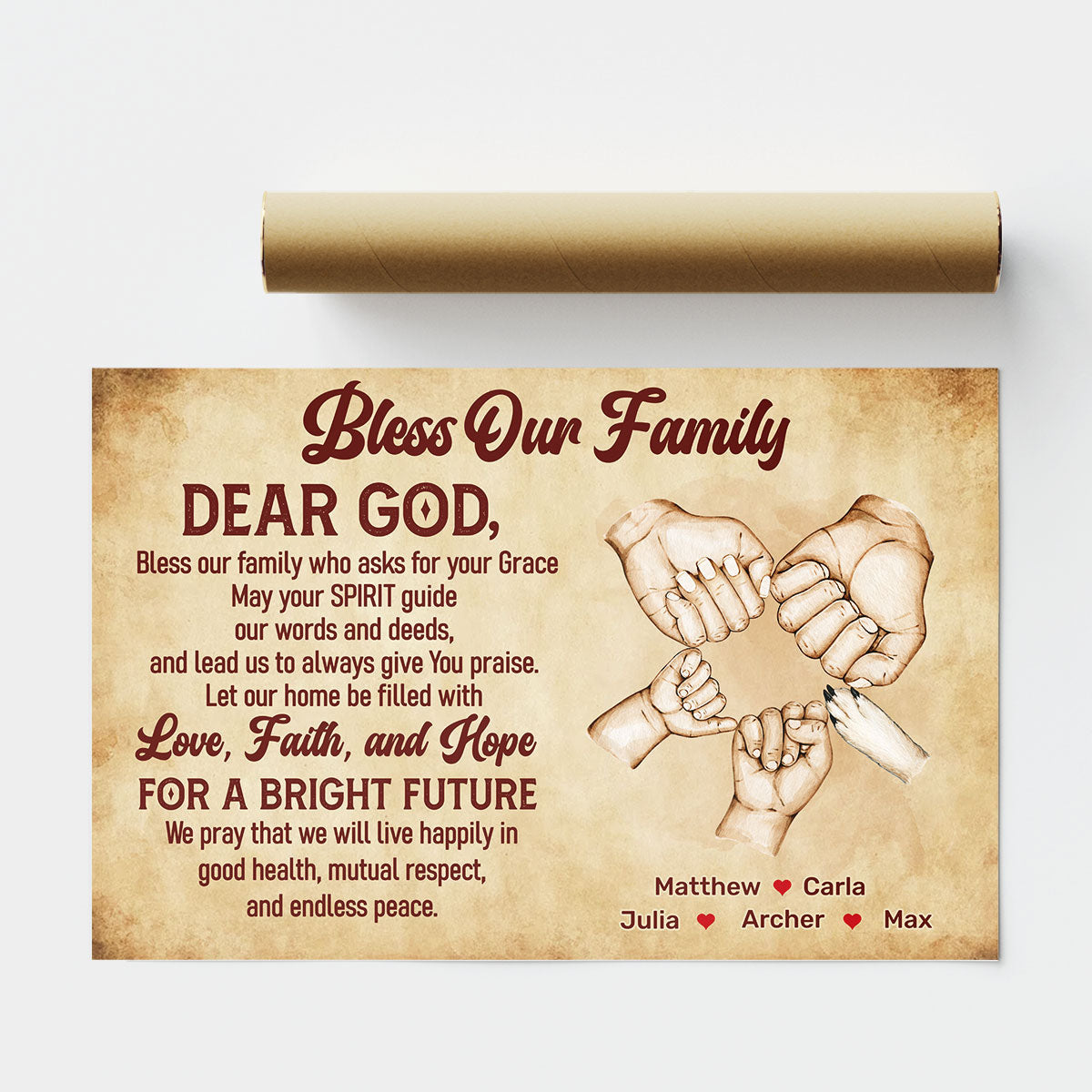 Bless Our Family - Personalized Poster