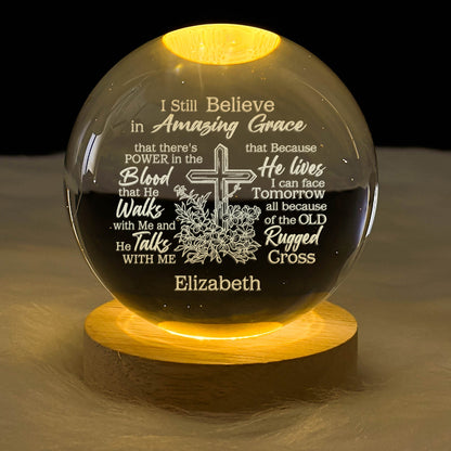 Amazing Grace - Personalized Crystal Ball Night Light