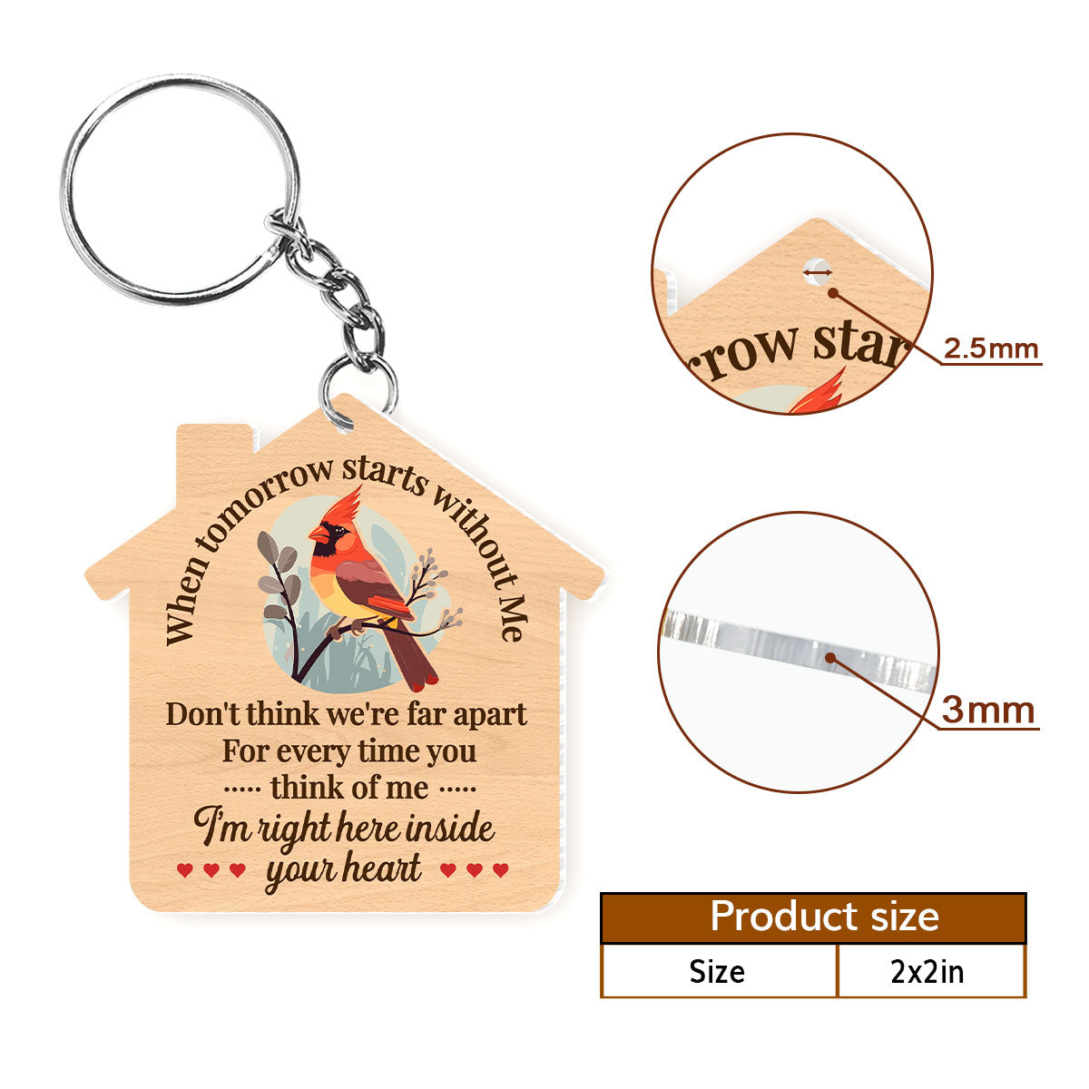 I'm Right Here Inside Your Heart - Personalized Acrylic Keychain
