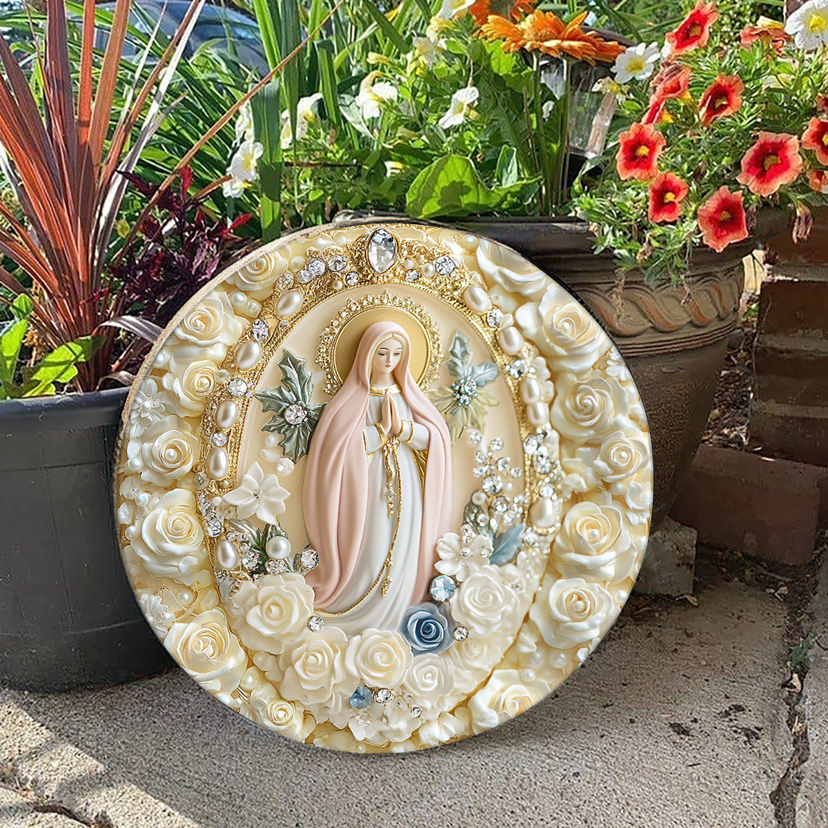 Holy Grace Virgin Mary - Wooden Sign