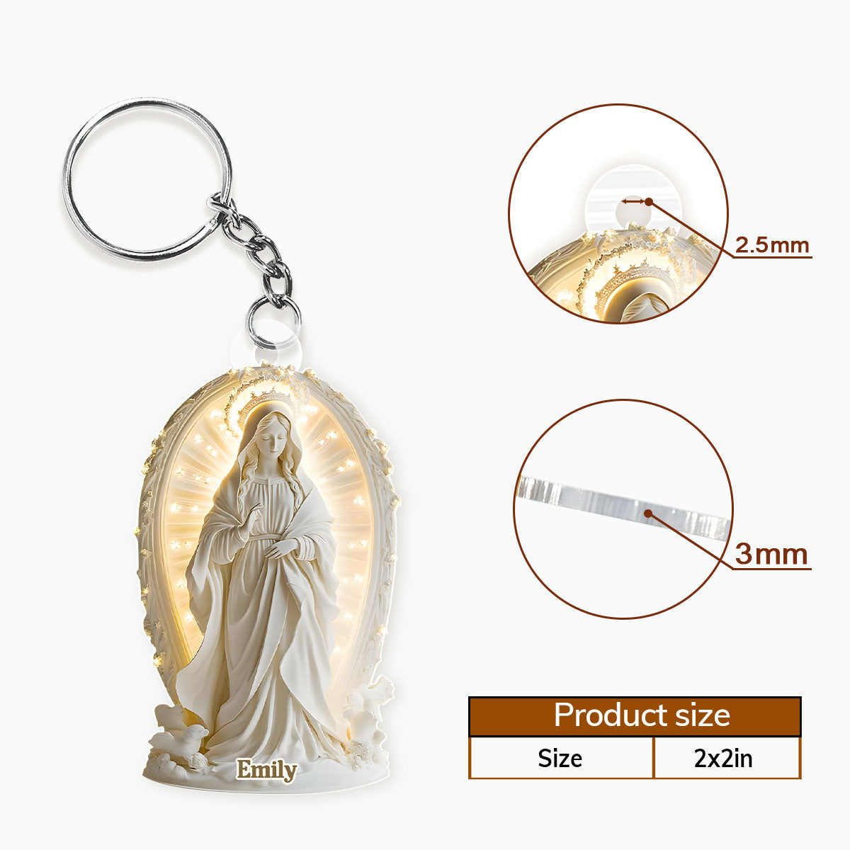 Hail Mary Guardian - Personalized Acrylic Keychain