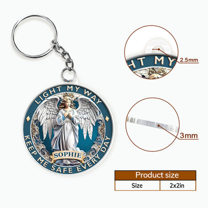 Never Drive Faster Than Your Guardian Angel Can Fly - Personalized Acrylic Keychain