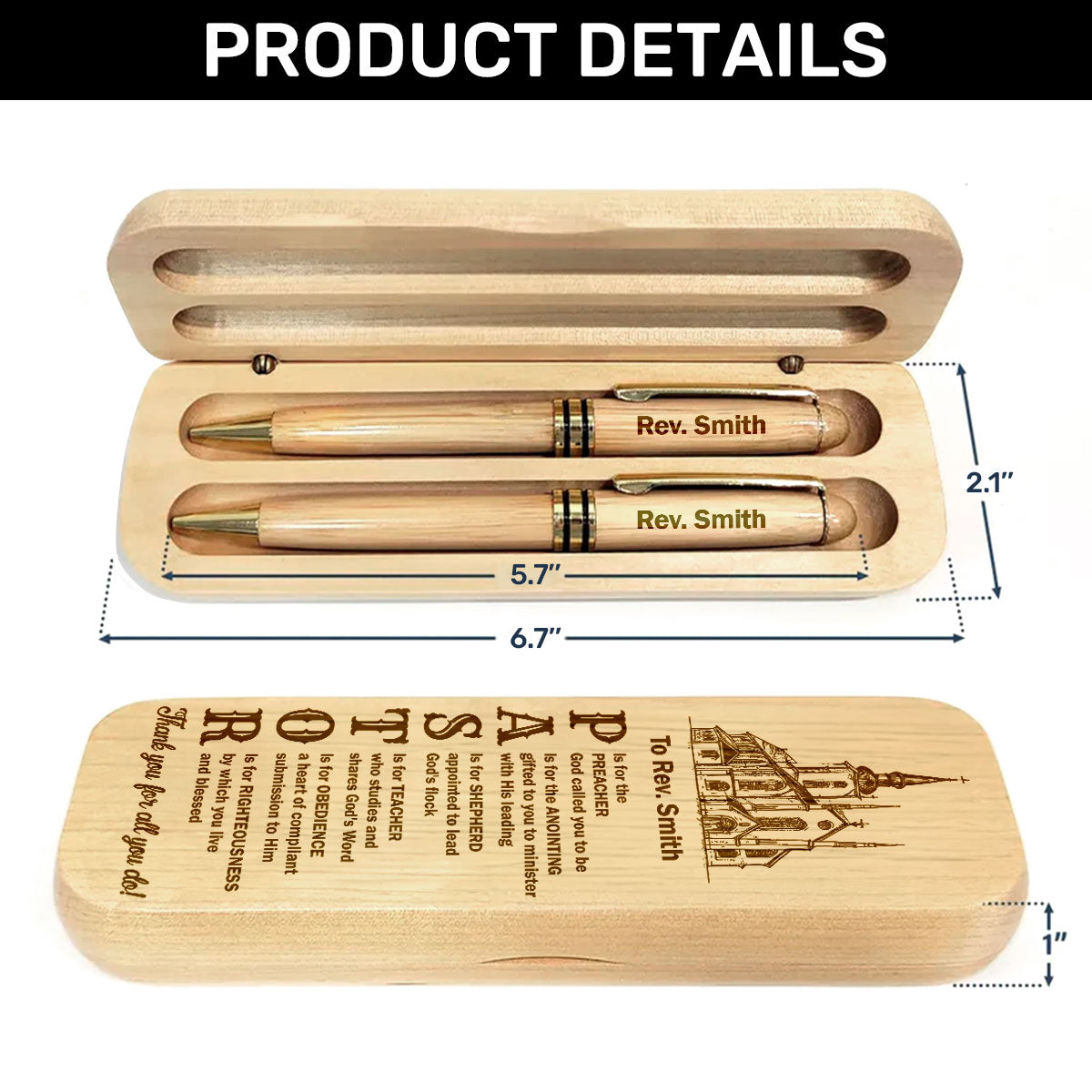 Blessings Of A Shepherd - Personalized Wooden Pen Set