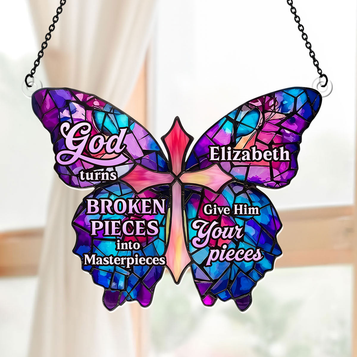 Grace Gives Me Wings - Personalized Acrylic Suncatcher