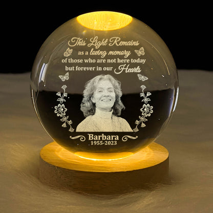 You Are Forever In Our Hearts - Personalized Crystal Ball Night Light