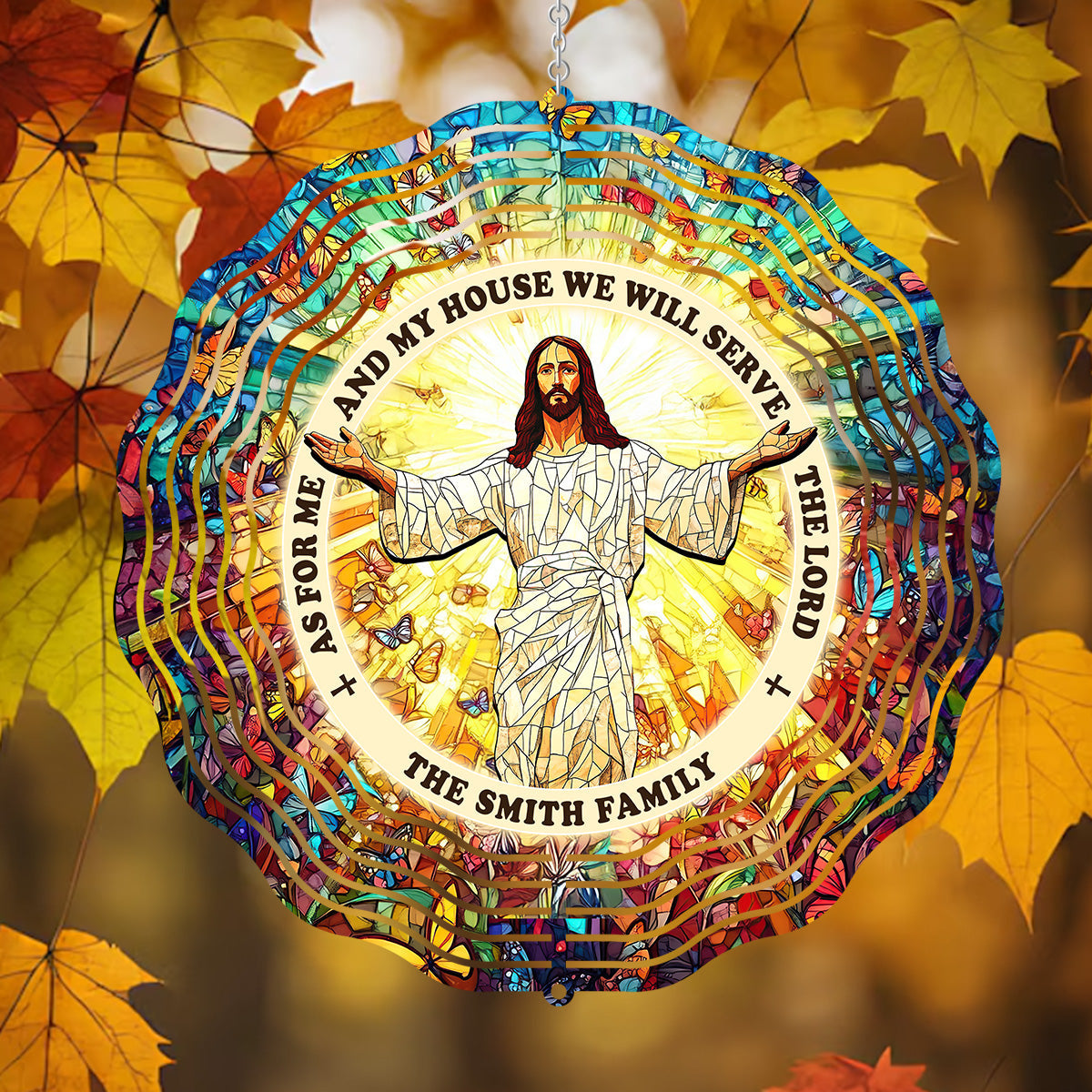 As For Me And My House We Will Serve The Lord - Personalized Wind Spinners
