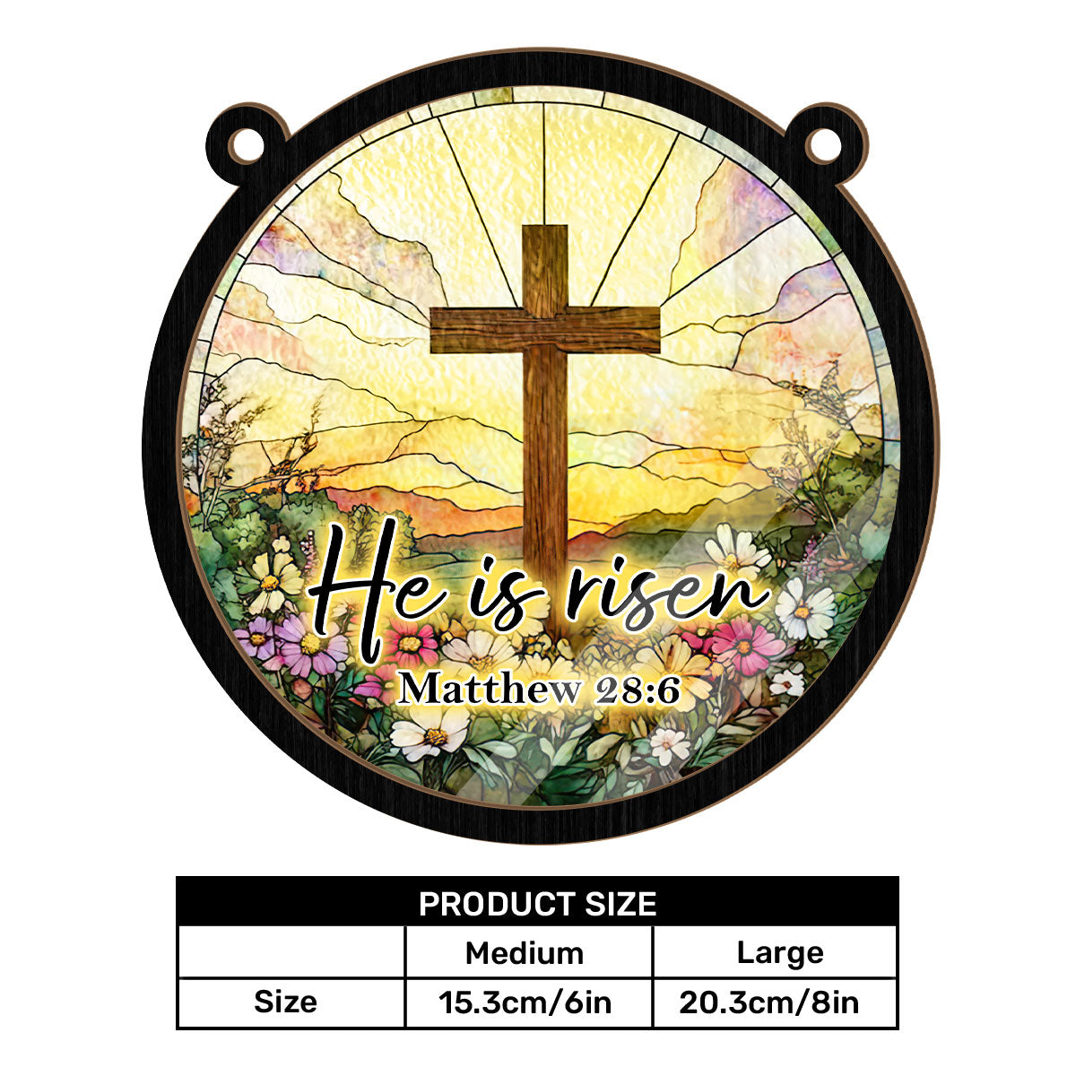 Flower Cross Christian Easter - Window Hanging Suncatcher