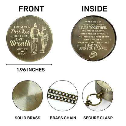 From Our First Kiss Till Our Last Breath - Personalized Compass