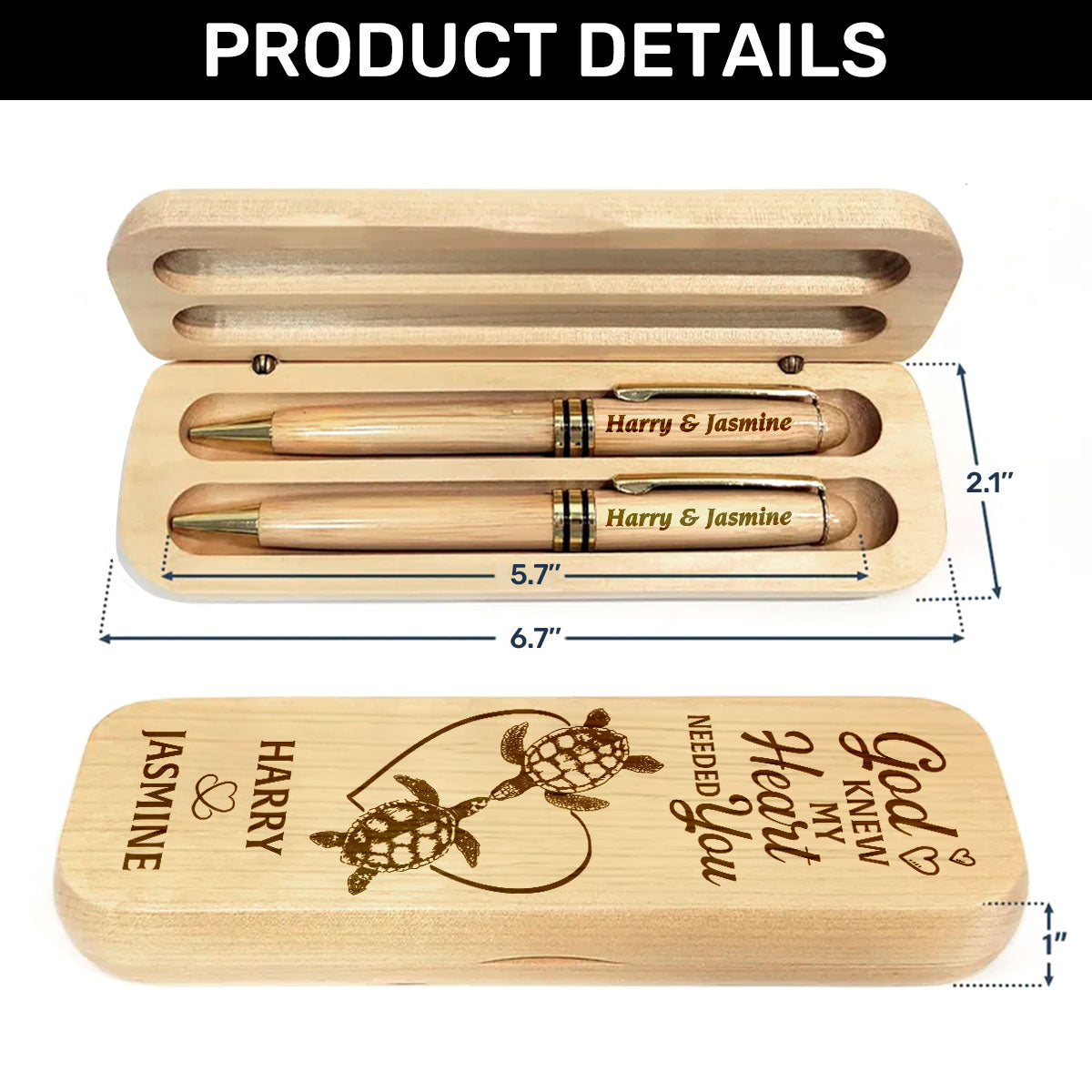 God Knew My Heart Needed You - Personalized Wooden Pen Set