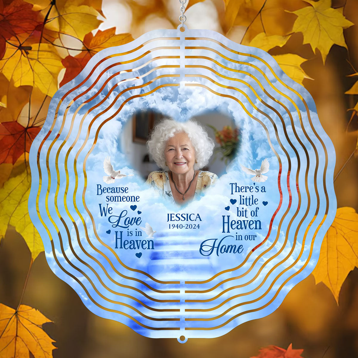 Because Someone We Love Is In Heaven - Personalized Wind Spinners