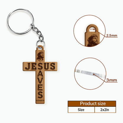 Jesus Saves Cross - Personalized Acrylic Keychain