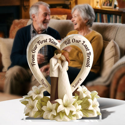 From Our First Kiss Till Our Last Breath - Personalized Custom Shaped Squared Acrylic Plaque