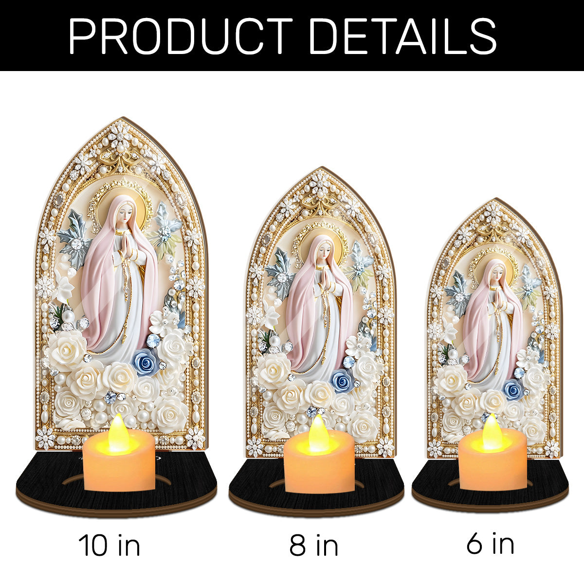Blessed Mary Prayer Gift - Personalized Candle Holder