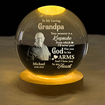 Your Memory Is A Keepsake - Personalized Crystal Ball Night Light