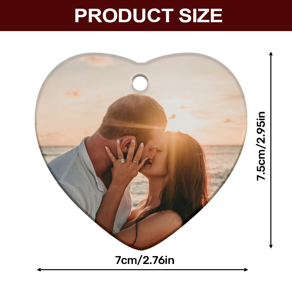 The Year We Became Mr & Mrs - Personalized Heart Shaped Ceramic Ornament FCHCOLETN2650TA