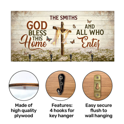God Bless This Home - Personalized Key Holder FCUWKHCSLEM1750TA