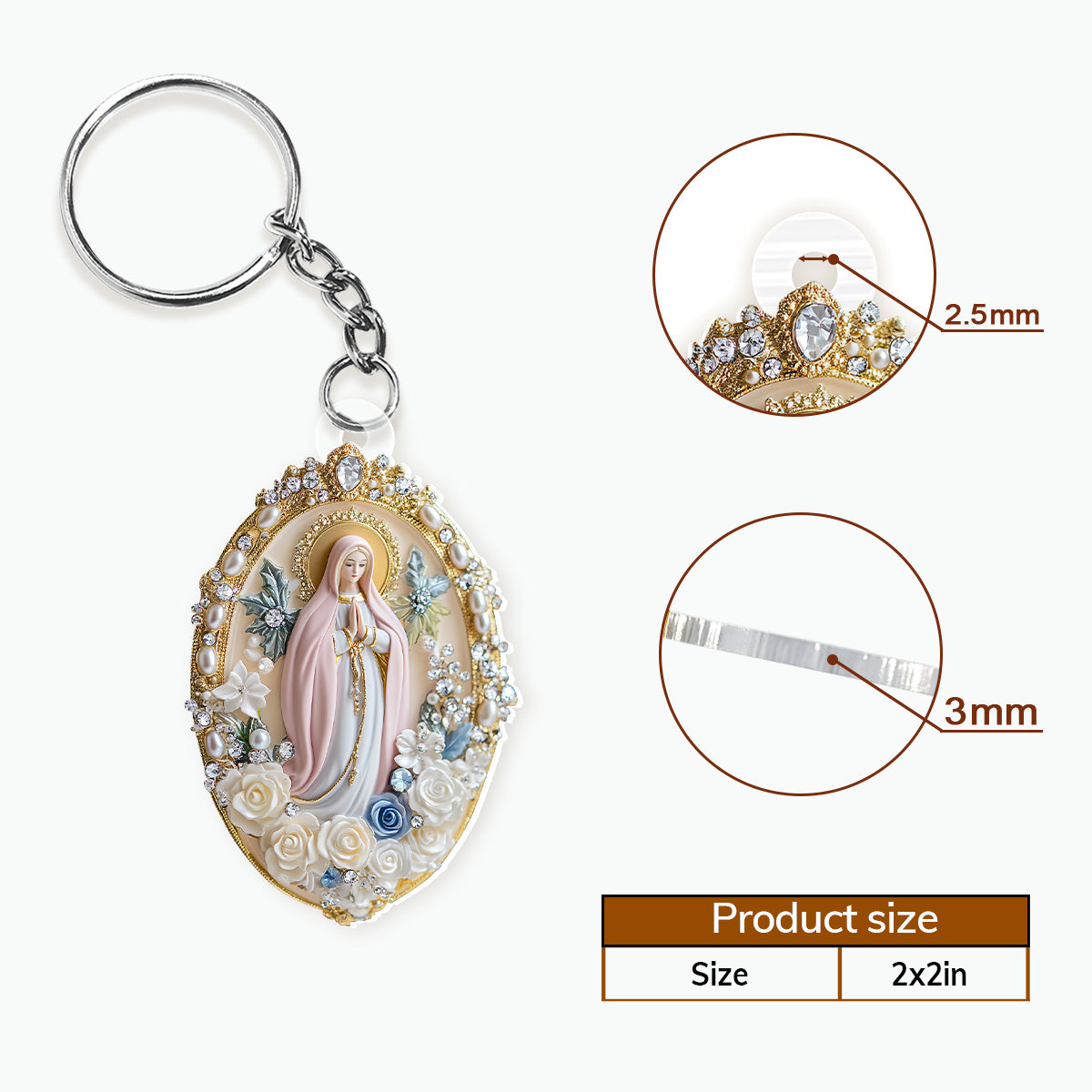 Holy Grace Virgin Mary - Acrylic Keychain