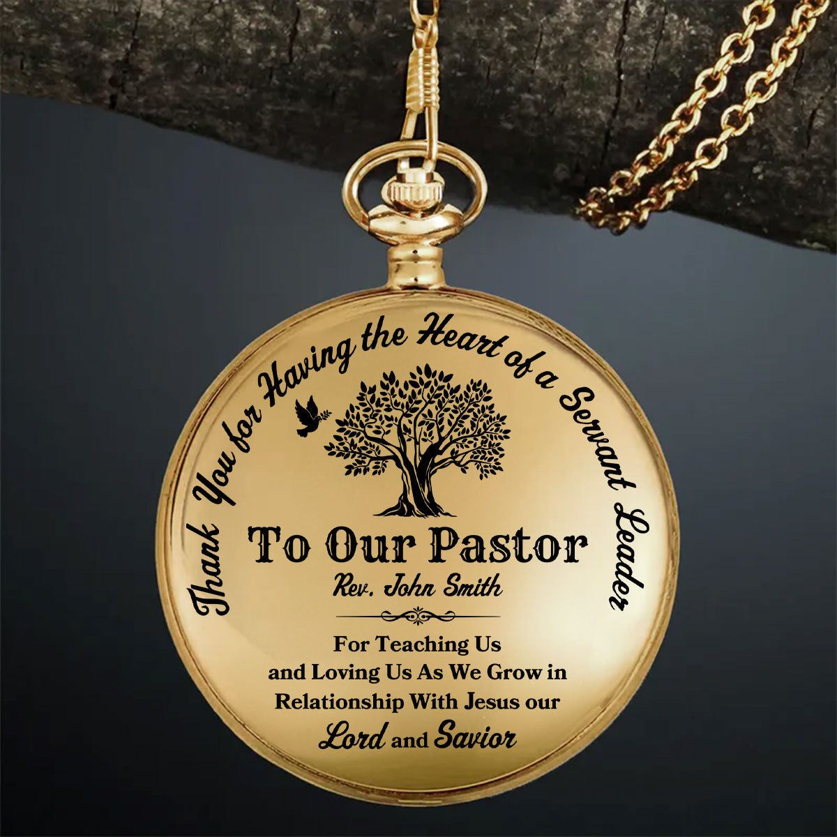With Jesus Pastor - Personalized Pocket Watch