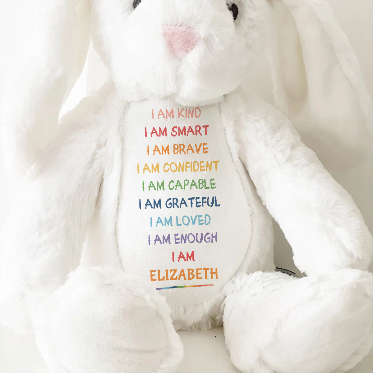 I'm Kind Smart Loved - Personalized Stuffed Bunny