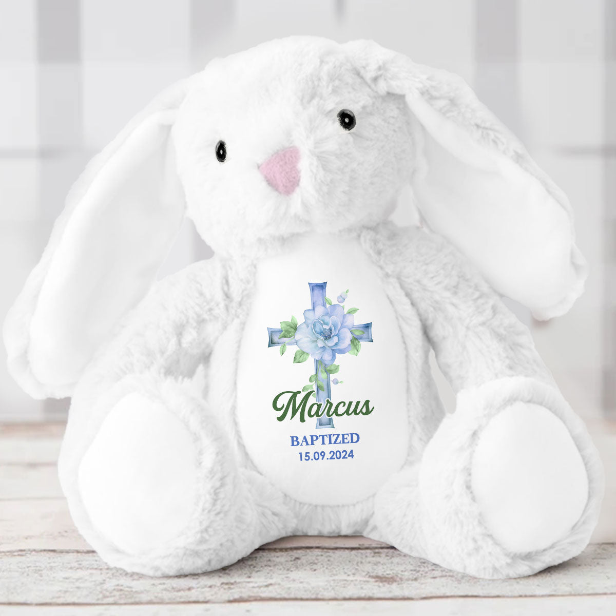 Kid Christening Day - Personalized Stuffed Bunny