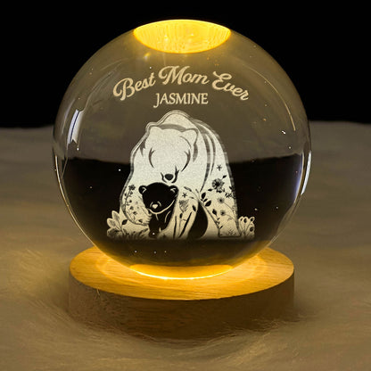 Mama Bear - Personalized Crystal Ball Night Light