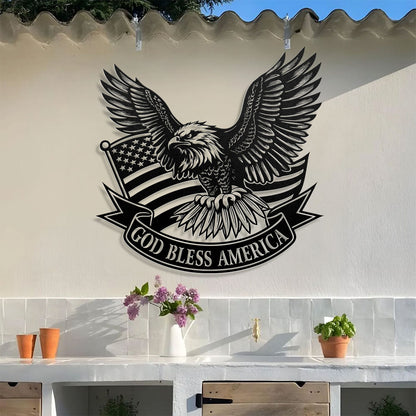 God Bless America -  Metal Wall Art Sign