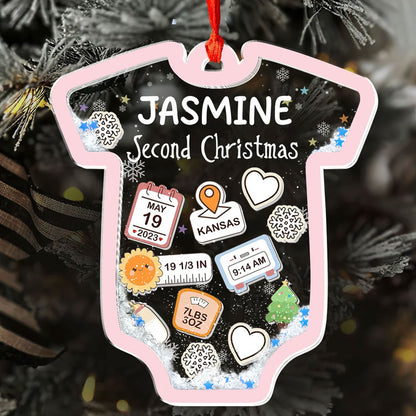 Baby 1st Christmas - Personalized 3 Layered Christmas Shaker Ornament FCCSOLEHA2160L
