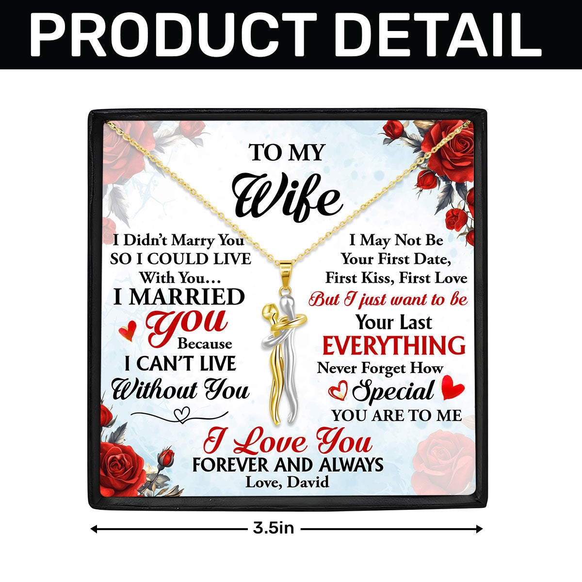 I Married You Because I Can't Live Without You - Personalized Hug Charm Necklace