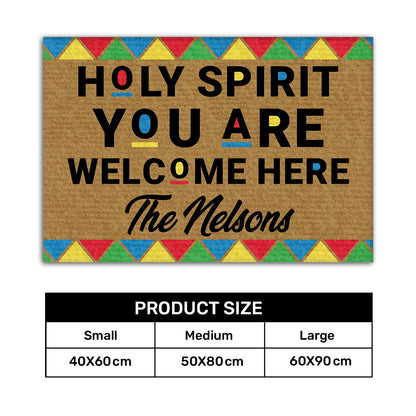 Christian Welcome Holy Spirit - Personalized Doormat