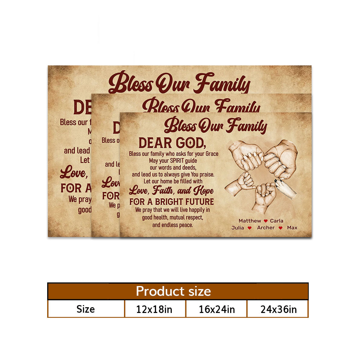 Bless Our Family - Personalized Poster
