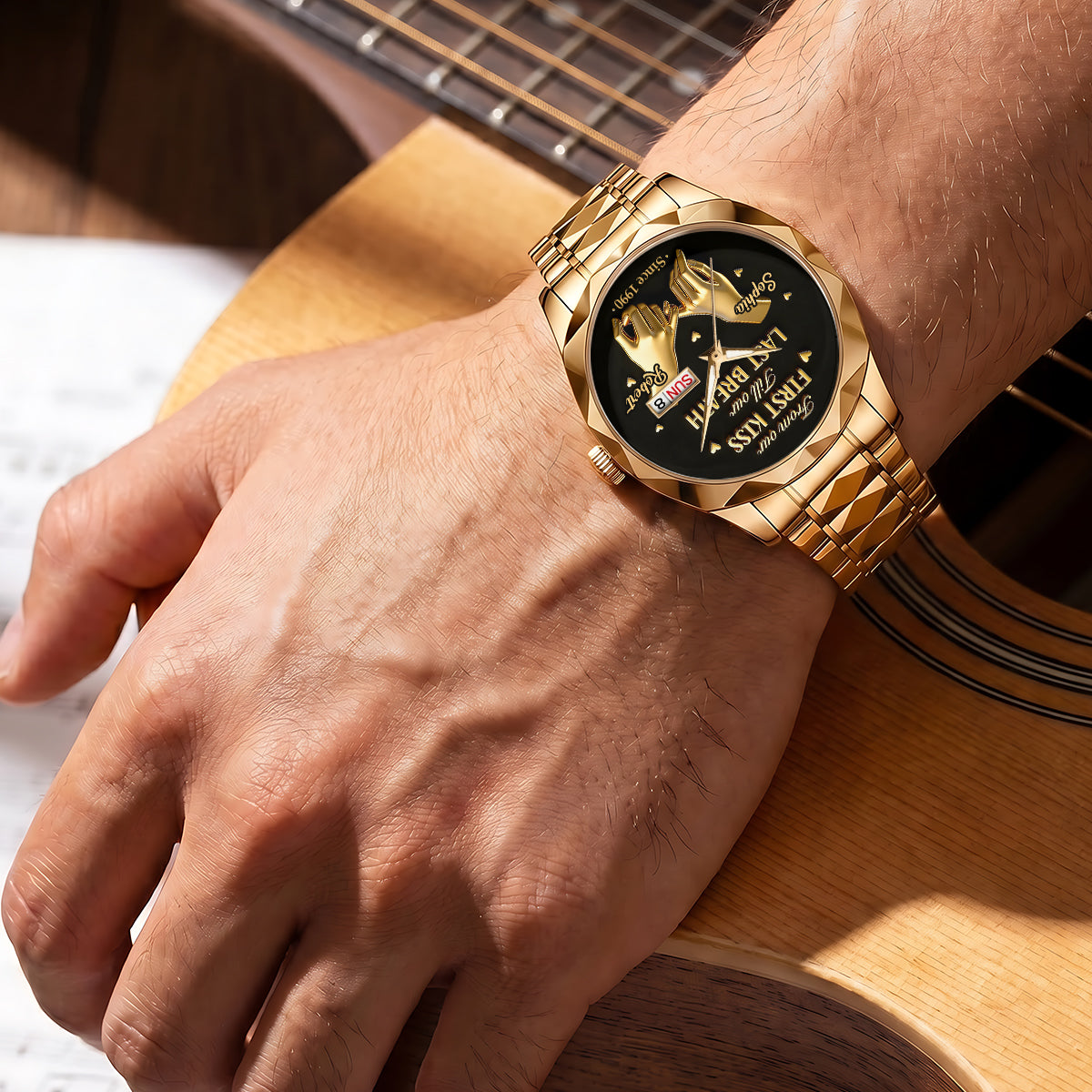 From First Kiss To Last Breath - Personalized Men's Wrist Watch