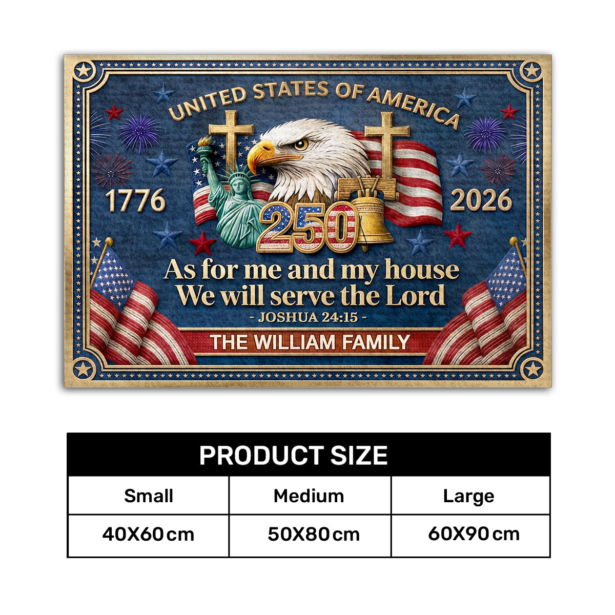 As For Me And My House We Will Serve The Lord - Personalized Doormat