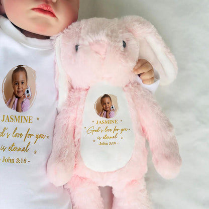 God's Promises For Kids - Personalized Stuffed Bunny
