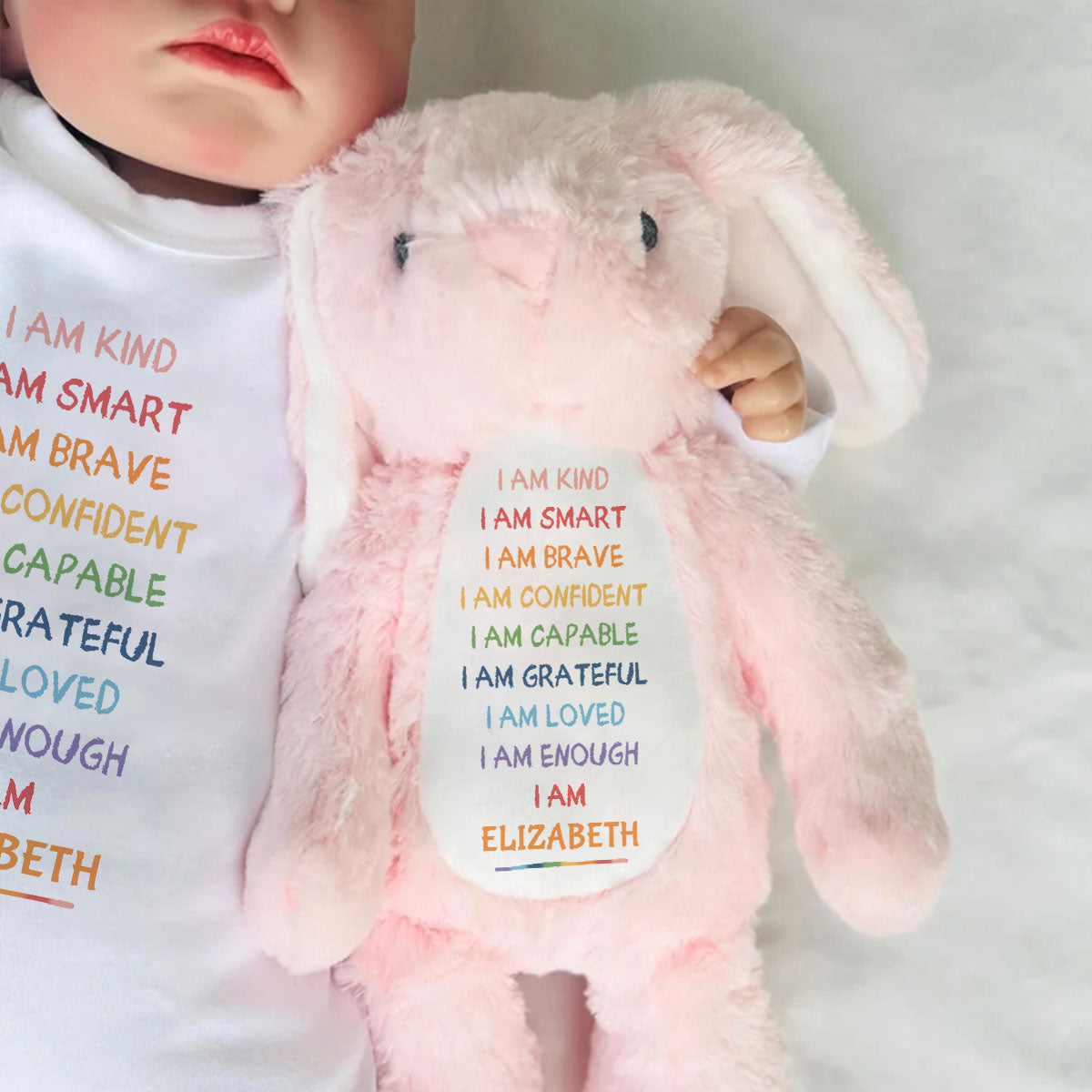 I'm Kind Smart Loved - Personalized Stuffed Bunny