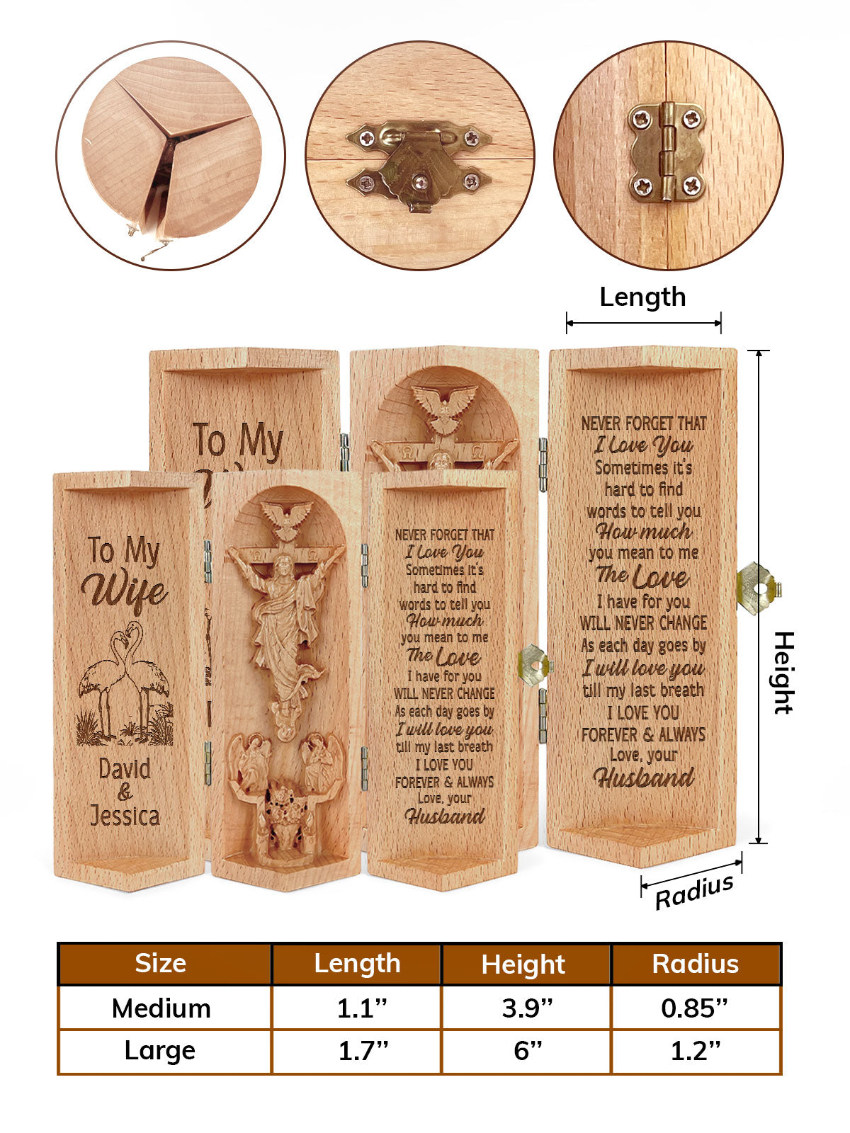 How Much You Mean To Me - Personalized Openable Wooden Cylinder Sculpture of Jesus Christ