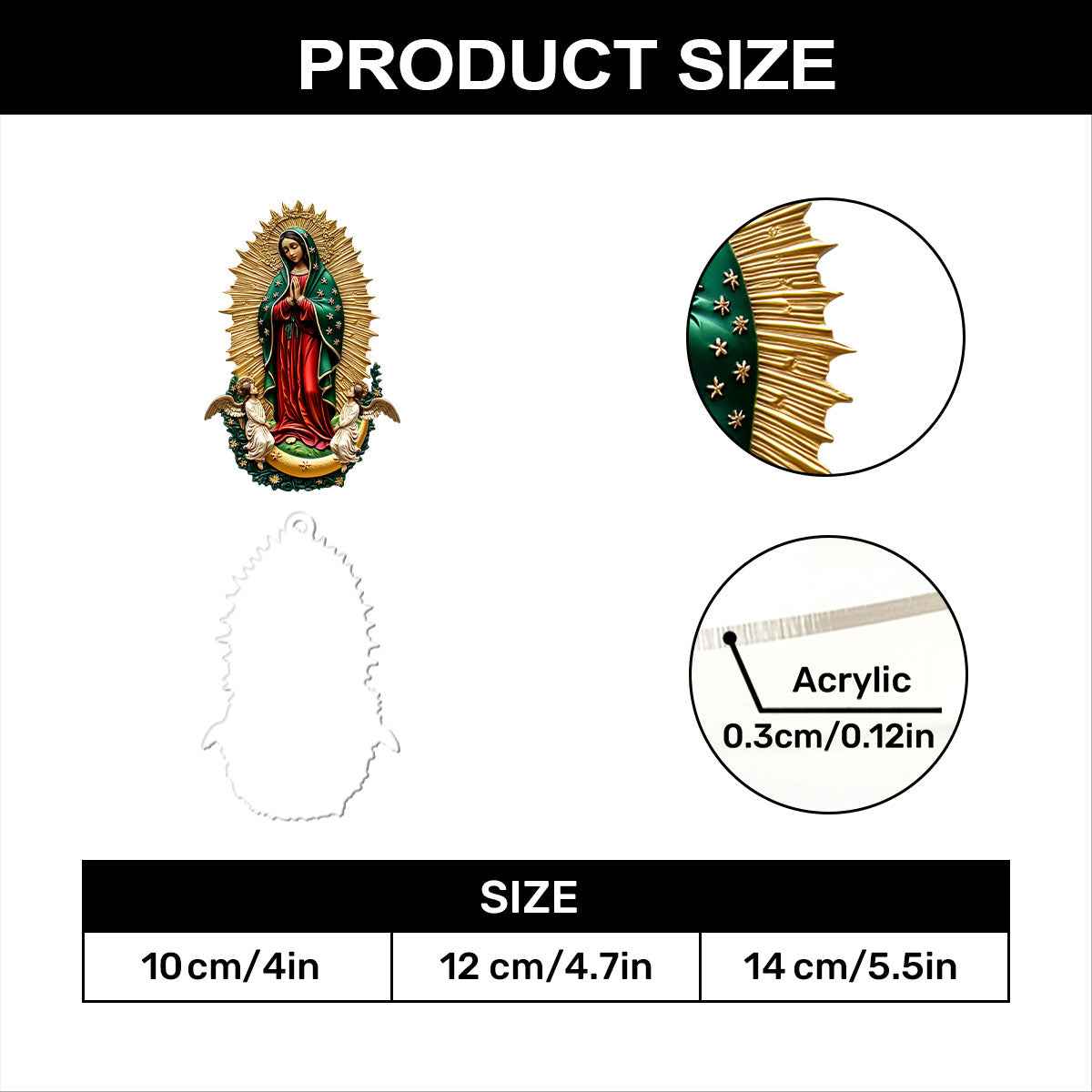 Our Lady Of Guadalupe -  1-Layer Acrylic Ornament