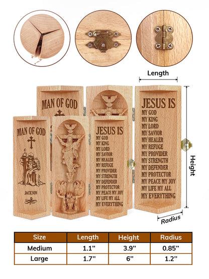 Man Of God - Personalized Openable Wooden Cylinder Sculpture of Jesus Christ FCWJCLETN1932TA