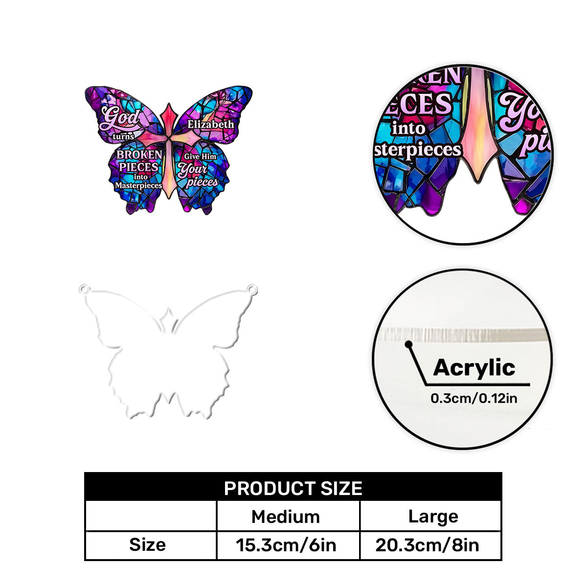 Grace Gives Me Wings - Personalized Acrylic Suncatcher